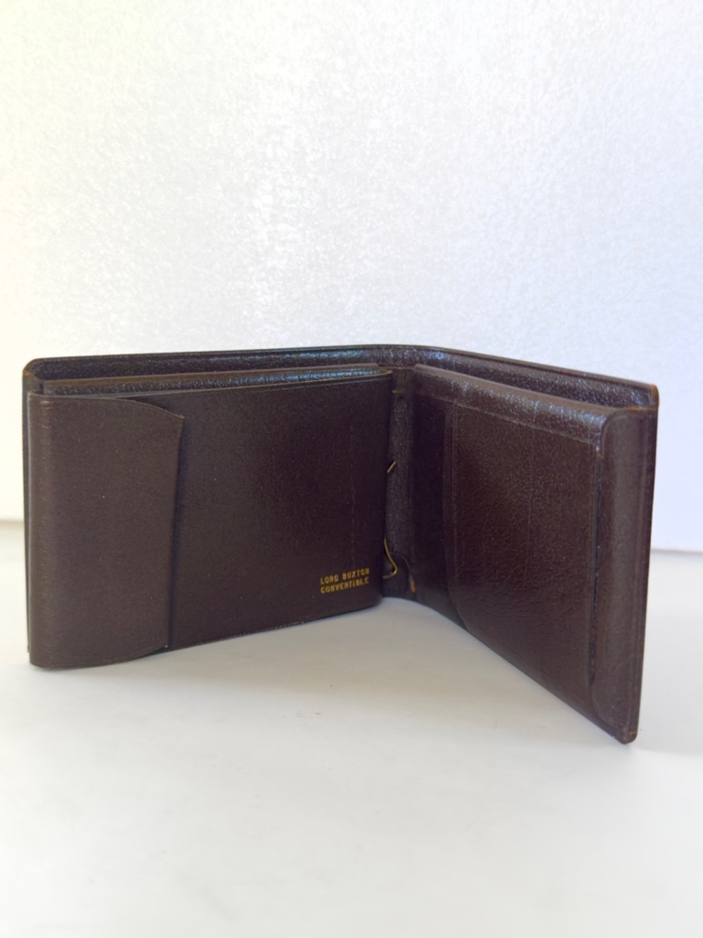 New Buxton Men’s Brown Wallet Convertible,  Cowhide Leather